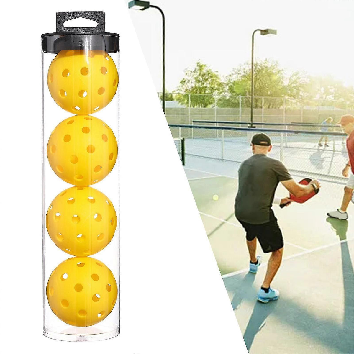 Paddle Up Outdoor Pickleball Balls – 4 Pack, Hi-Vis Yellow – view 3