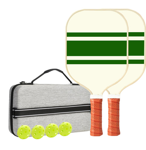 Paddle Up Court Stripe Carbon Pickleball Paddle Set – 2 Paddles, 4 Balls & Bag