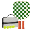 Paddle Up Classic Check Carbon Pickleball Paddle Set – 2 Paddles, 4 Balls & Bag